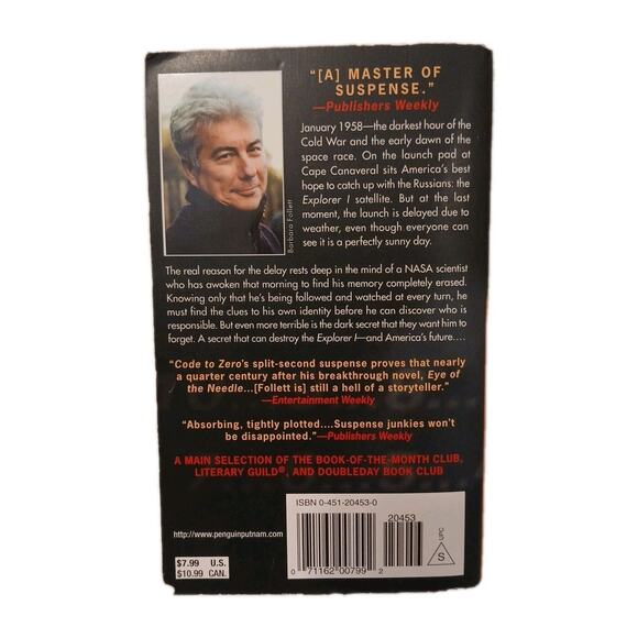 Ken Folloett Code to Zero (2001) Paperback Suspence Novel Spy Thriller Book - Picture 3 of 3